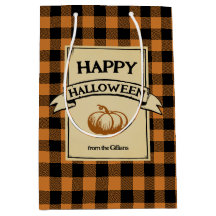 ハロウィーンオレンジ色のチェック用プレイス