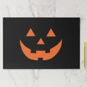 ハロウィーンオレンジ色のブラックハロウィーンのカボチャのちょうちんランチョンマット ペーパーパッド (インサイチュ)