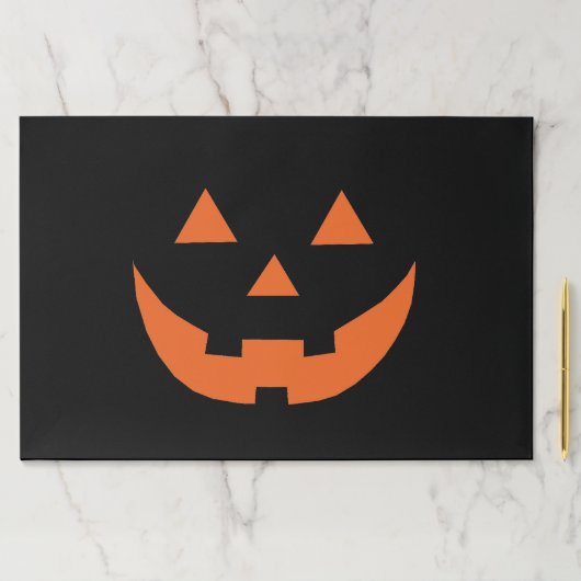 ハロウィーンオレンジ色のブラックハロウィーンのカボチャのちょうちんランチョンマット ペーパーパッド (インサイチュ)