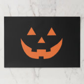 ハロウィーンオレンジ色のブラックハロウィーンのカボチャのちょうちんランチョンマット ペーパーパッド (正面)