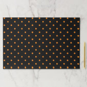 ハロウィーンオレンジ色のブラック水玉模様紙ランチョンマット ペーパーパッド (インサイチュ)