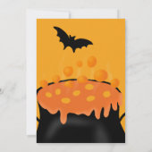 ハロウィーンオレンジ色のポーションこうもりの衣装パーティー 招待状 (裏面)