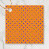 ハロウィーンオレンジ色の紫の水玉模様空白のかわいい フェイバータグ (正面)