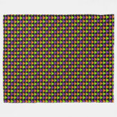 ハロウィーンオレンジ色の紫の緑の黒い三角形 フリースブランケット (正面(横))