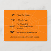 ハロウィーンオレンジ色スパイダーディナーパーティー招待状 招待状 (裏面)