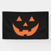 ハロウィーンオレンジ色ブラックハロウィーンのカボチャのちょうちんカボチャ顔 横断幕 (横)