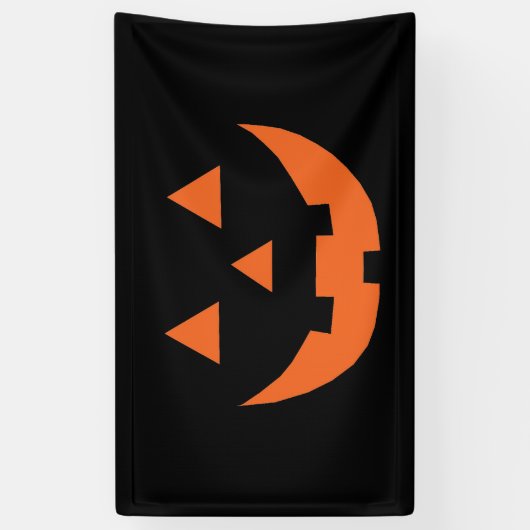 ハロウィーンオレンジ色ブラックハロウィーンのカボチャのちょうちんカボチャ顔 横断幕 (縦)