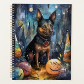 ハロウィーンオーストラリアのケルピーとカボチャ怖い プランナー手帳 (正面)