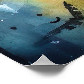 ハロウィーンオーストラリアのケルピーとカボチャ怖い ポスター (角)