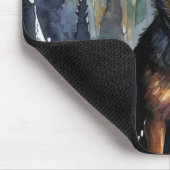 ハロウィーンオーストラリアのケルピーとカボチャ怖い マウスパッド (コーナー)