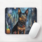 ハロウィーンオーストラリアのケルピーとカボチャ怖い マウスパッド (マウス)