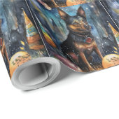 ハロウィーンオーストラリアのケルピーとカボチャ怖い ラッピングペーパー (ロールコーナー)