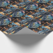 ハロウィーンオーストラリアのケルピーとカボチャ怖い ラッピングペーパー (角)