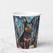 ハロウィーンオーストラリアのケルピーとカボチャ怖い 紙コップ