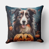 ハロウィーンオーストラリアの羊飼いカボチャ怖い クッション (裏面)