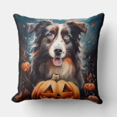 ハロウィーンオーストラリアの羊飼いカボチャ怖い クッション (正面)