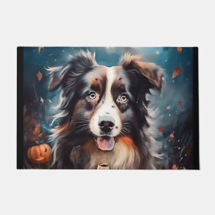 ハロウィーンオーストラリアの羊飼いカボチャ怖い ドアマット