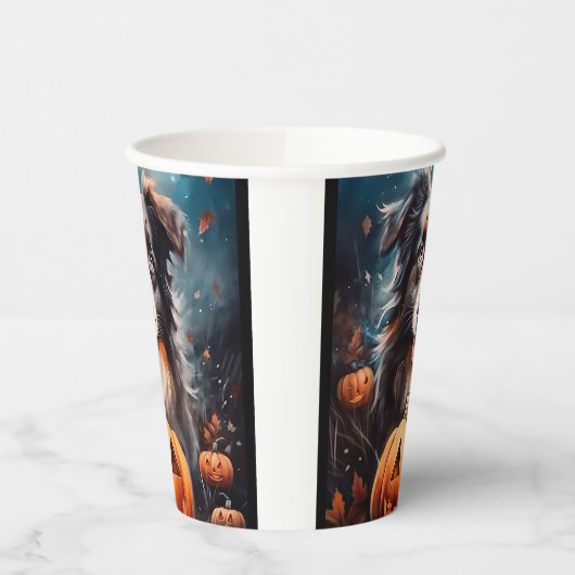 ハロウィーンオーストラリアの羊飼いカボチャ怖い 紙コップ (左)