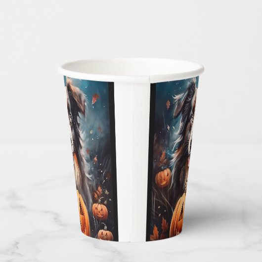 ハロウィーンオーストラリアの羊飼いカボチャ怖い 紙コップ (右)