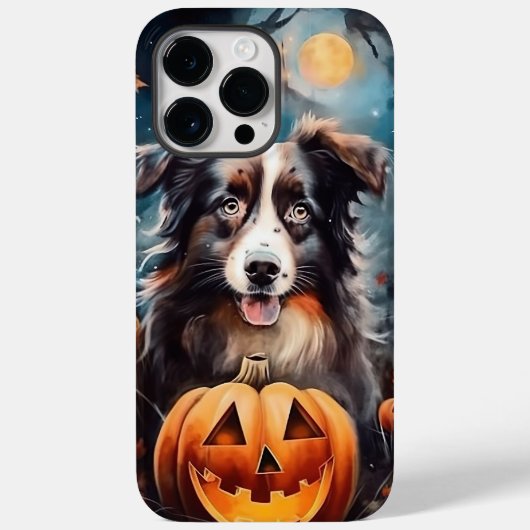 ハロウィーンオーストラリアの羊飼いカボチャ怖い Case-Mate iPhoneケース (裏面)