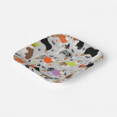 ハロウィーンオーストラリアシェパード紙プレート ペーパープレート (傾斜あり)