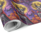 ハロウィーンオーストラリア牛の犬カボチャ怖い ラッピングペーパー (ロールコーナー)