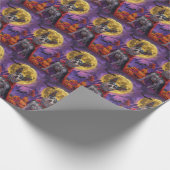 ハロウィーンオーストラリア牛の犬カボチャ怖い ラッピングペーパー (角)