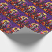 ハロウィーンオーストラリア羊飼い犬カボチャ怖い ラッピングペーパー (角)