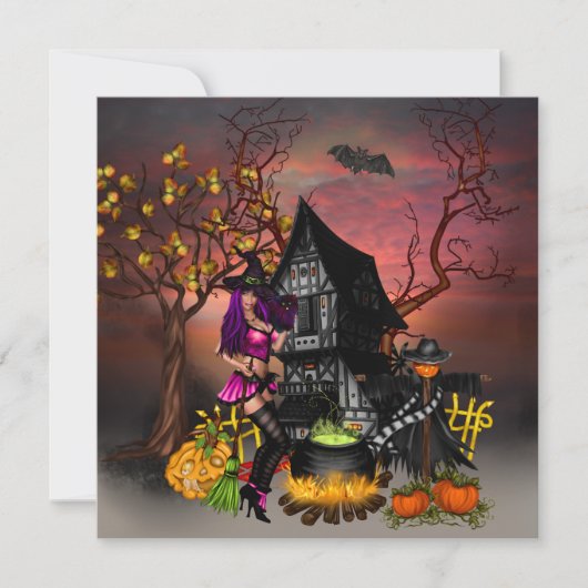 ハロウィーンオープンハウスの衣装パーティー 招待状 (正面)