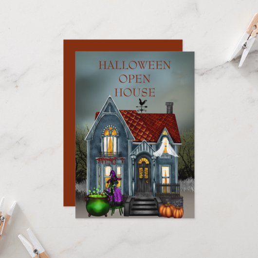 ハロウィーンオープンハウス招待状 招待状 (正面/裏面インサイチュ)