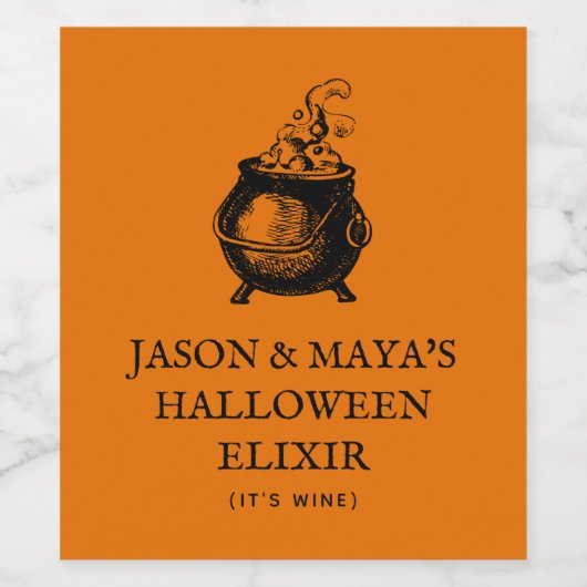 ハロウィーンカおもしろいルドロパーソナライズされたンジ ワインラベル (シングルラベル)