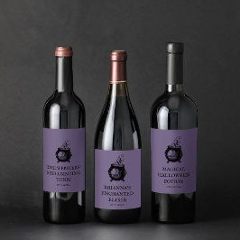ハロウィーンカおもしろいルドロン紫ポーション ワインラベル