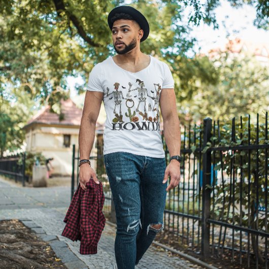 ハロウィーンカウボーイスケルトン踊り | WILD WEST Tシャツ