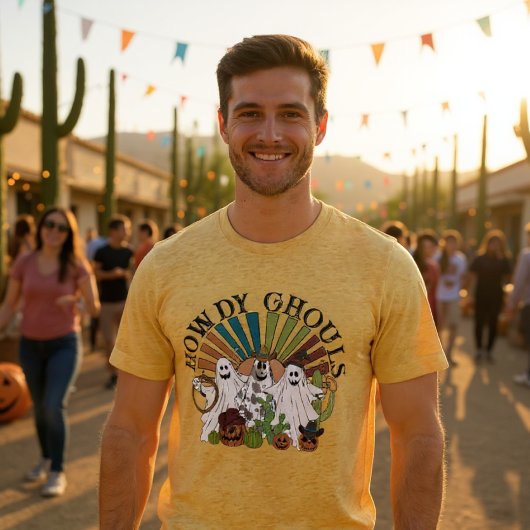 ハロウィーンカウボーイハウディグールズカントリー幽霊 トライブレンドTシャツ