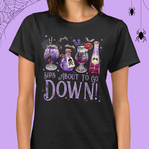 ハロウィーンカクテルを飲もうとしている Tシャツ