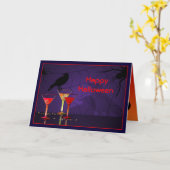 ハロウィーンカクテルカスタムグリーティング カード (黄色い花)