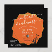 ハロウィーンカクテルカダバーブラックゴールデンパロディ 招待状 (正面/裏面)