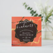 ハロウィーンカクテルカダバーブラックゴールデン抽象芸術 招待状 (スタンド正面)