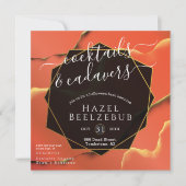 ハロウィーンカクテルカダバーブラックゴールデン抽象芸術 招待状 (正面)