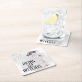 ハロウィーンカクテルドリンクアップウィッチパーティー スクエアペーパーコースター (インサイチュ)