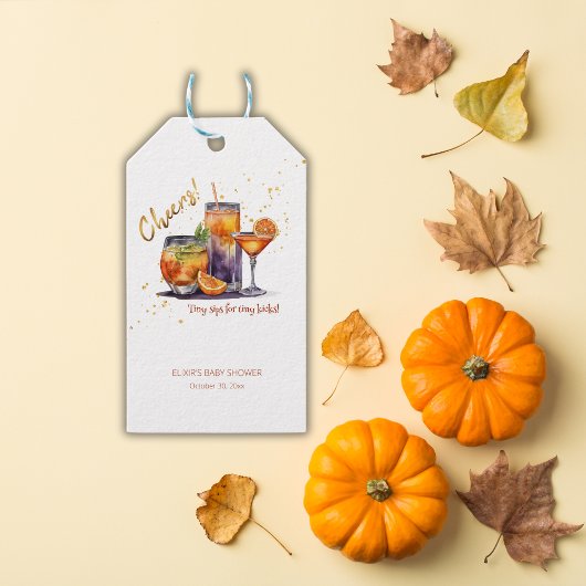 ハロウィーンカクテルドリンクベビーシャワー ギフトタグ