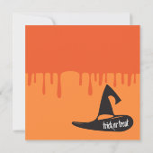 ハロウィーンカクテルナイトモダンパーティーブラックハット 招待状 (裏面)