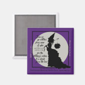 ハロウィーンカクテルパーティの招待状ヴィンテージウィッチ マグネット (正面/裏面)