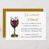 ハロウィーンカクテルパーティの招待状 招待状 (正面/裏面)