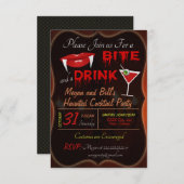 ハロウィーンカクテルパーティの招待状 招待状 (正面/裏面)