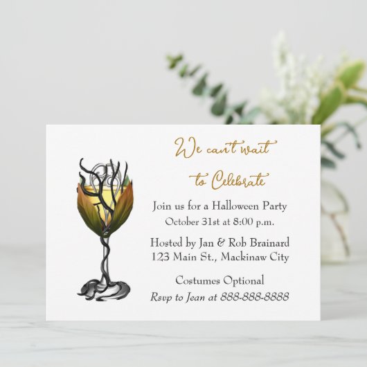 ハロウィーンカクテルパーティの招待状 招待状 (スタンド正面)