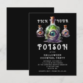 ハロウィーンカクテルパーティーあなたの毒を選ぶ インビテーションポストカード (正面/裏面)