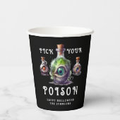 ハロウィーンカクテルパーティーあなたの毒を選ぶ 紙コップ (裏面)
