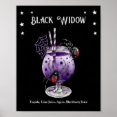 ハロウィーンカクテルパーティーとブラックウィドウレシピ ポスター (正面)
