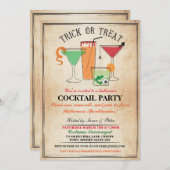ハロウィーンカクテルパーティードリンクスプックパーティー招待状 招待状 (正面/裏面)